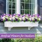44-Head Artificial Dahlia & Daisy Flowers – 4 Bunches, 17-Inch Faux Mum Bouquet, UV-Resistant Outdoor & Indoor Decor for Home, Cemetery, Garden, Spring/Summer (Purple)